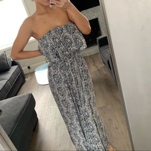 Boho strapless maxi dress paisley print small
